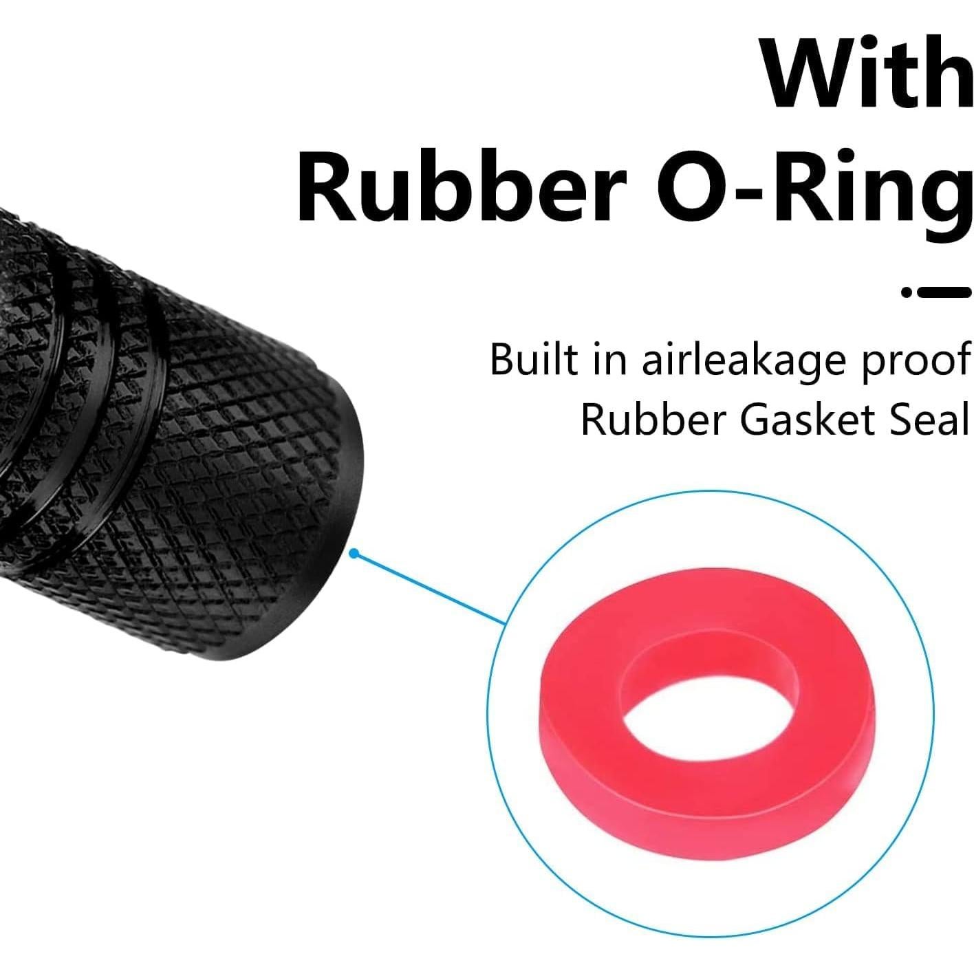 Tapas de Válvula de Neumático DEXBEXS 4 Pcs Aluminio Negro