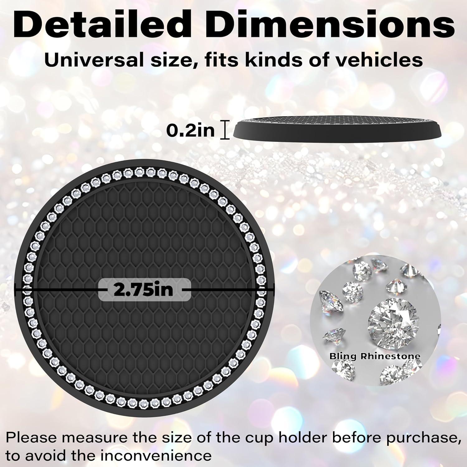 Soportes de Taza Antideslizantes BFXM 2PCS Diamante Blanco 7cm