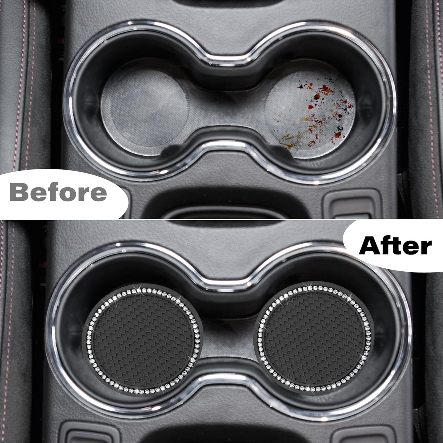 Soportes de Taza Antideslizantes BFXM 2PCS Diamante Blanco 7cm