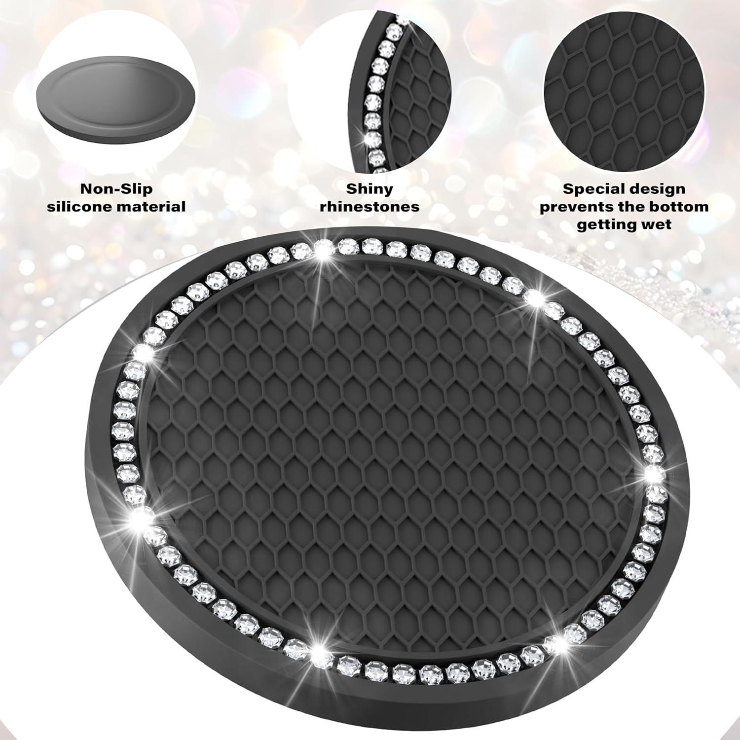Soportes de Taza Antideslizantes BFXM 2PCS Diamante Blanco 7cm
