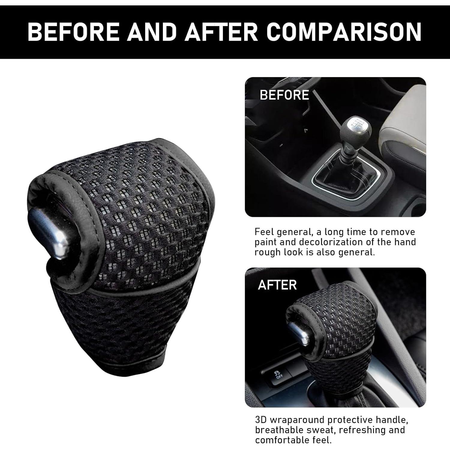 Cubierta de Palanca de Cambios Awlbed 1 PC Negra 5D Antideslizante