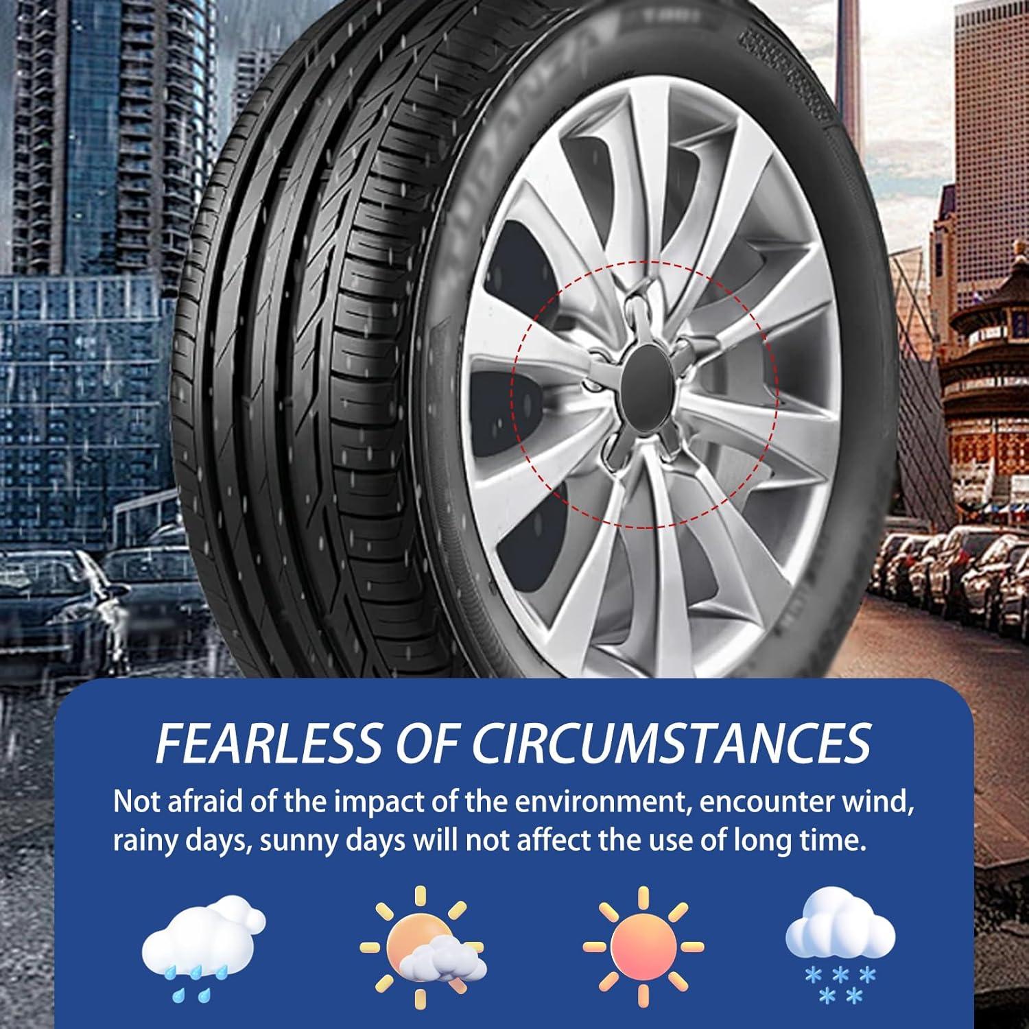 Cubiertas Centrales de Eje de Rueda Flygun 4 PCS 60MM Negro