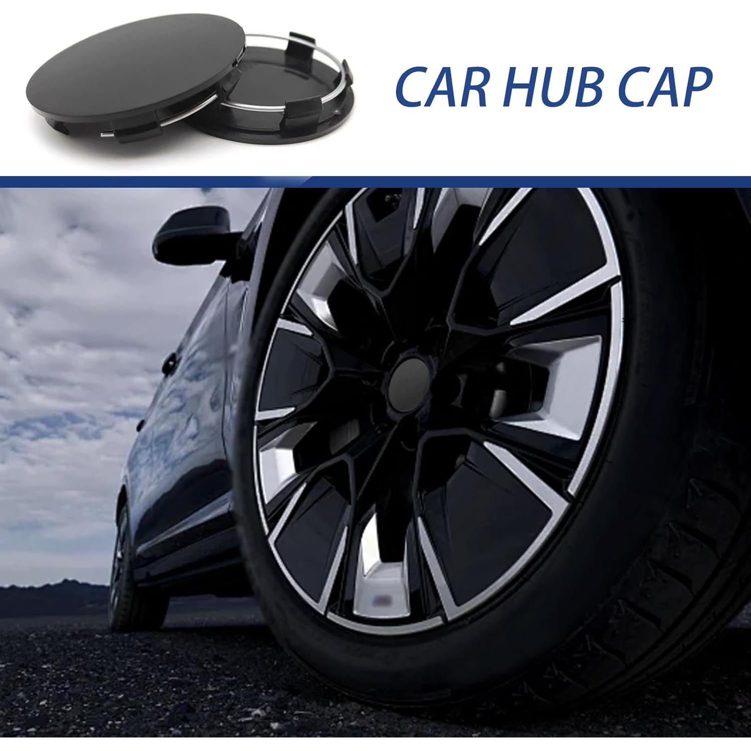 Cubiertas Centrales de Eje de Rueda Flygun 4 PCS 60MM Negro