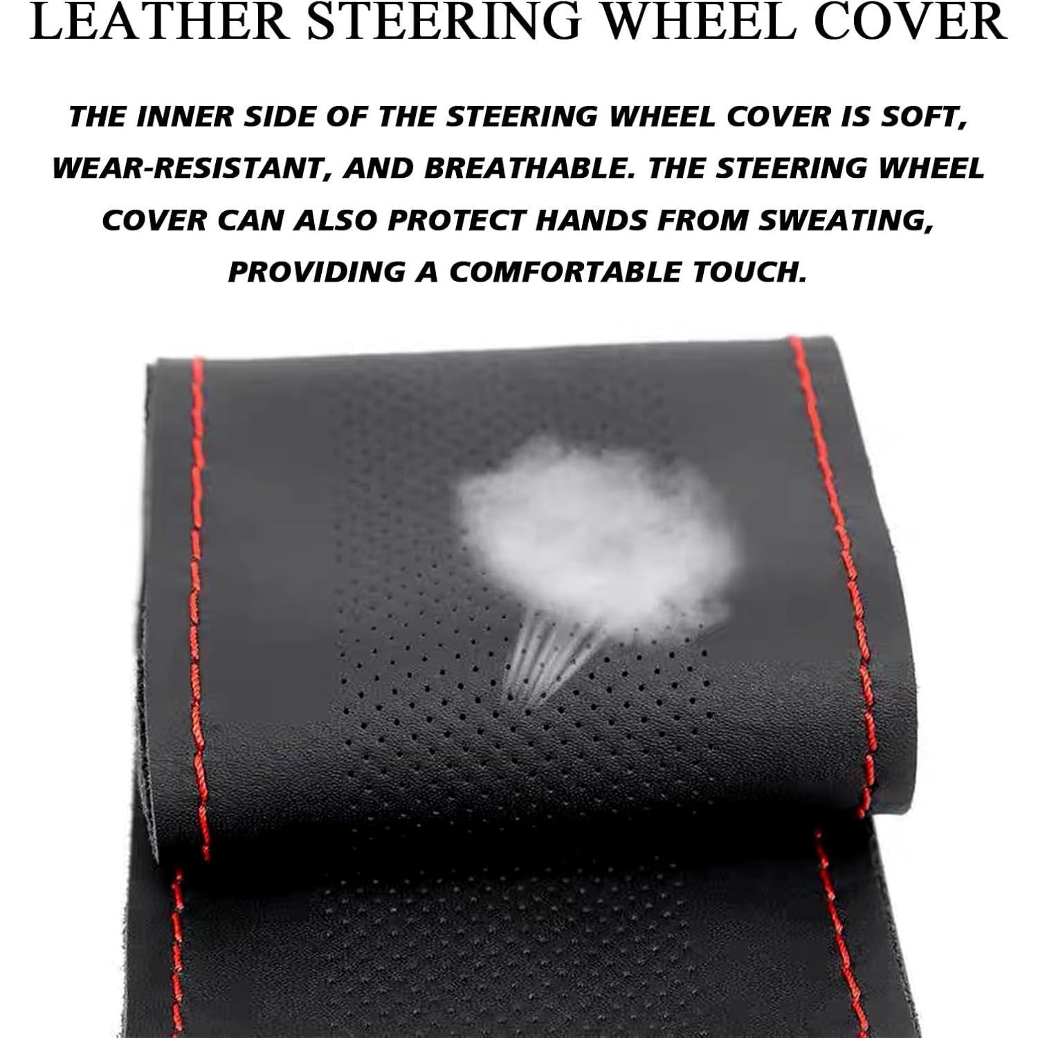 Cubierta de Volante de Cuero Hirificing 39 cm Antideslizante DIY