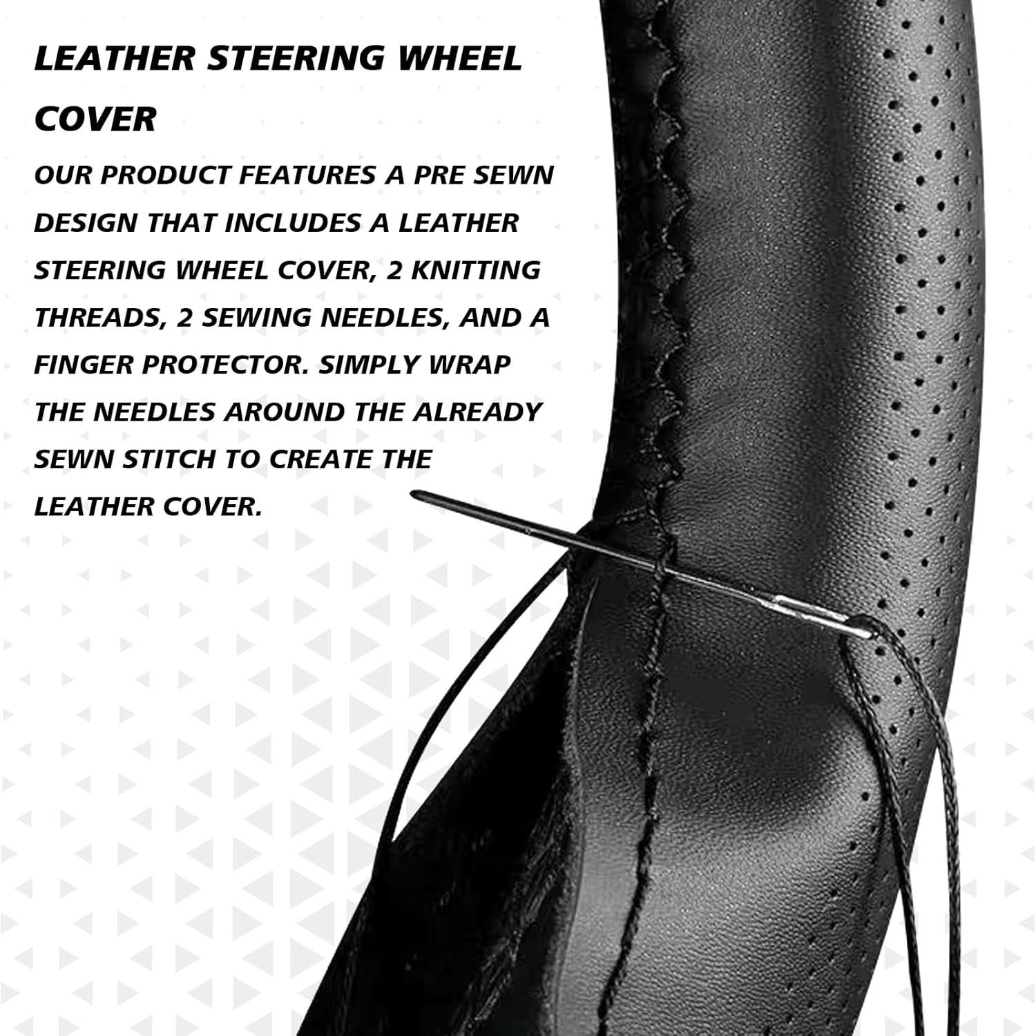 Cubierta de Volante de Cuero Hirificing 39 cm Antideslizante DIY