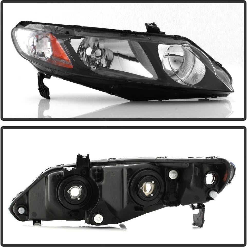 Faros KEEKPO para Honda Civic 2006-2011 Sedán 4 Puertas Negro