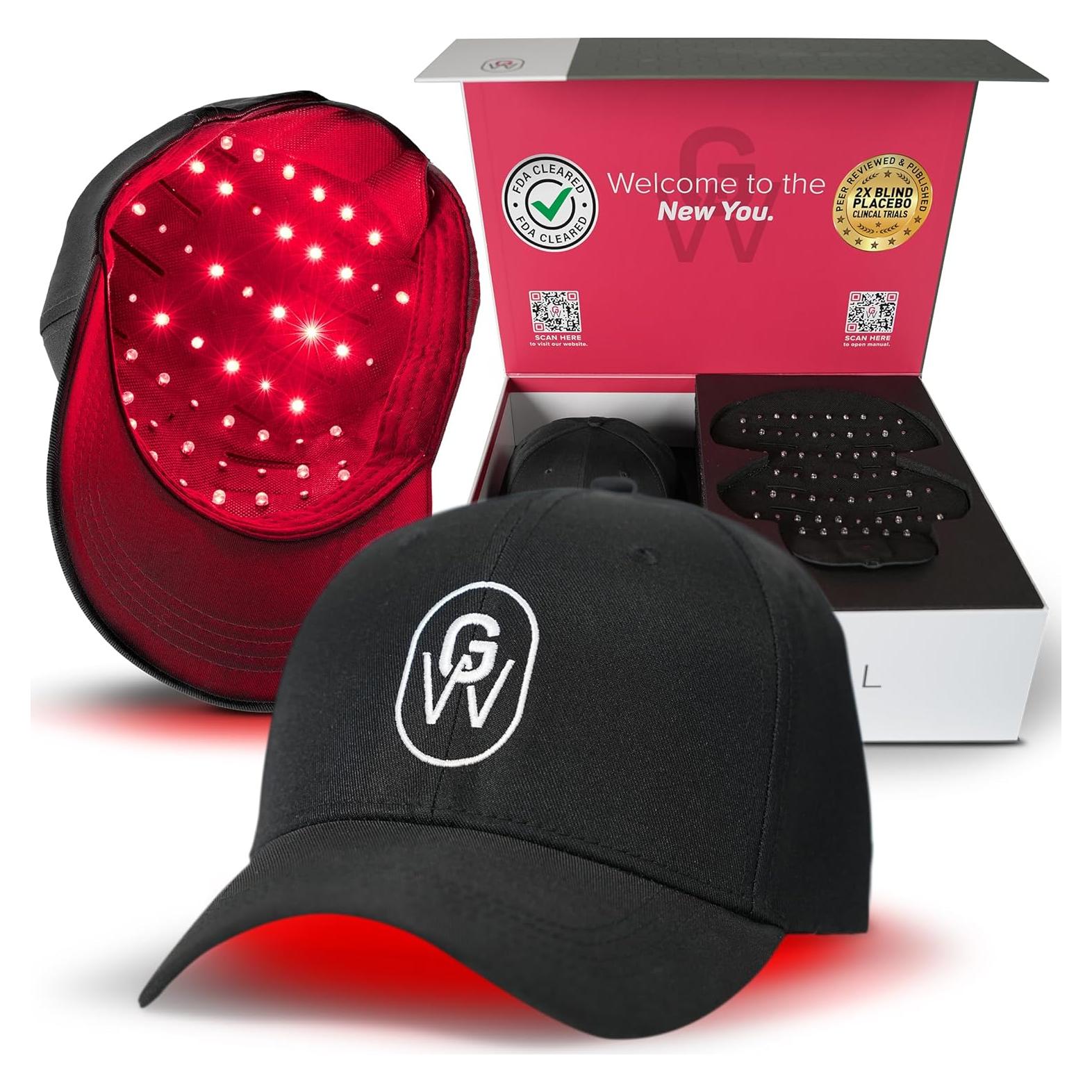 Gorro de Crecimiento Capilar GroWell - Luz Roja LED Negro