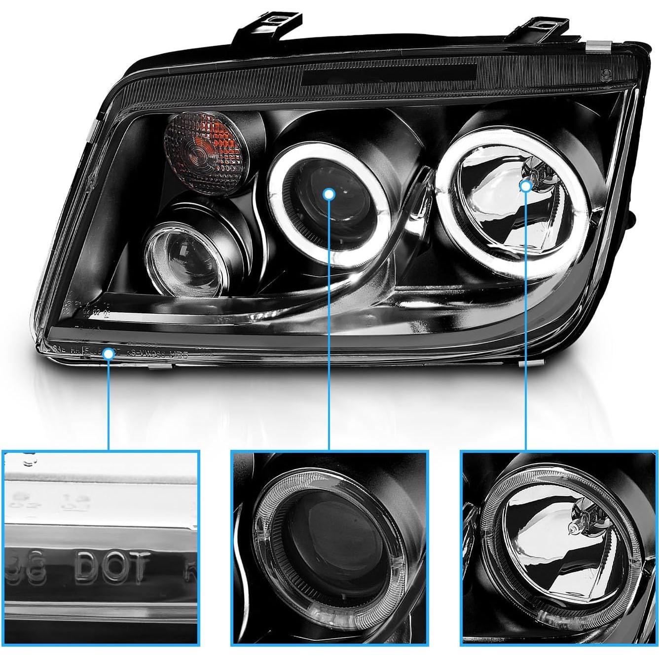 Juego de Faros Proyector LED AmeriLite para VW Jetta 1999-2005