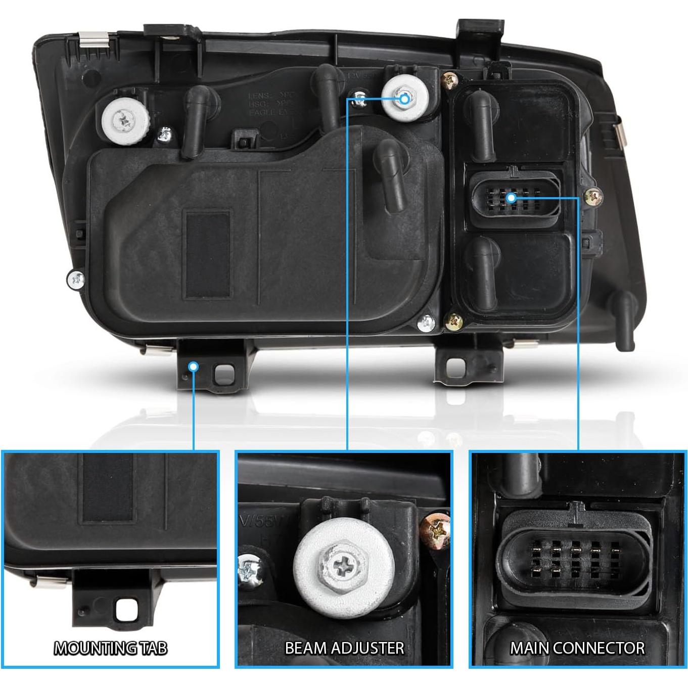 Juego de Faros Proyector LED AmeriLite para VW Jetta 1999-2005
