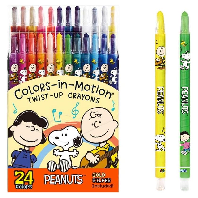 Crayones Twist-Up Peanuts 24 Colores No Tóxicos