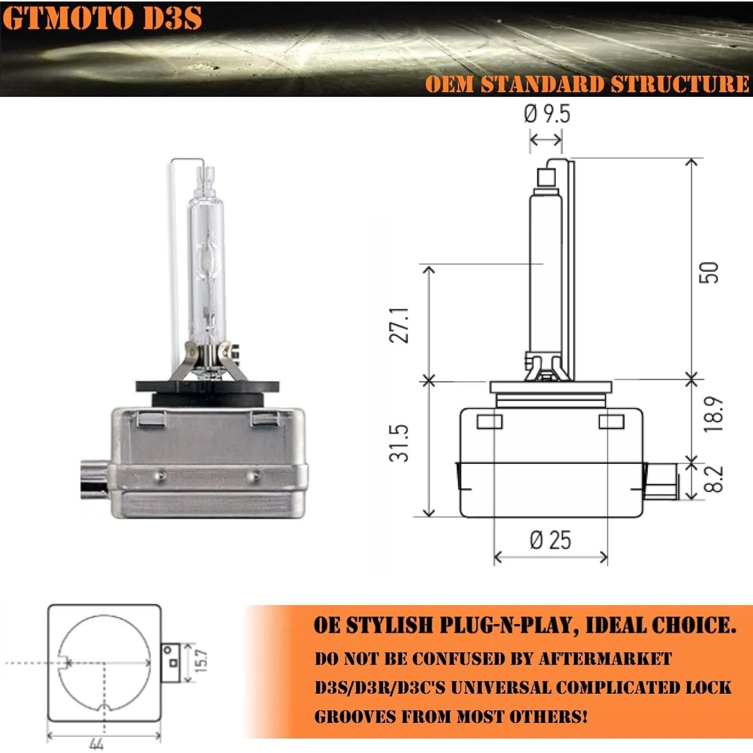 Bombillas D3S Xenón GTMOTO 6000K 35W para GMC Yukon Acadia