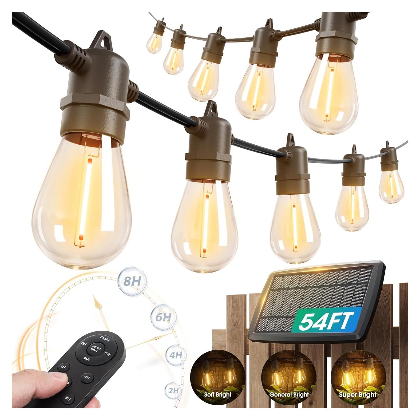 Luces de Cadena Solares KYY 54FT con Control Remoto y USB