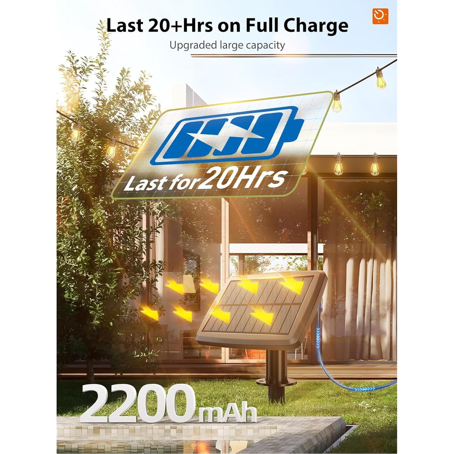 Luces de Cadena Solares KYY 54FT con Control Remoto y USB