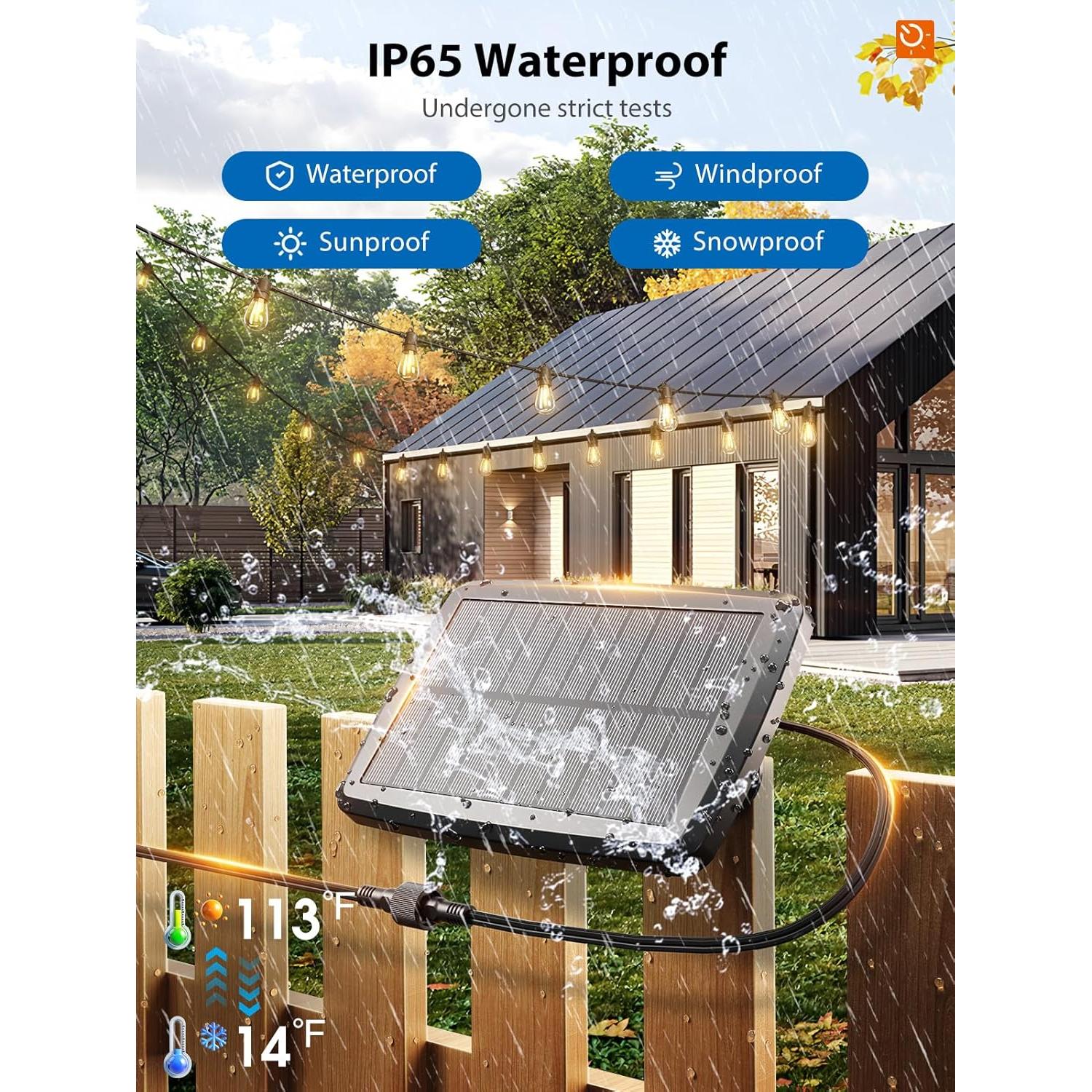 Luces de Cadena Solares KYY 54FT con Control Remoto y USB