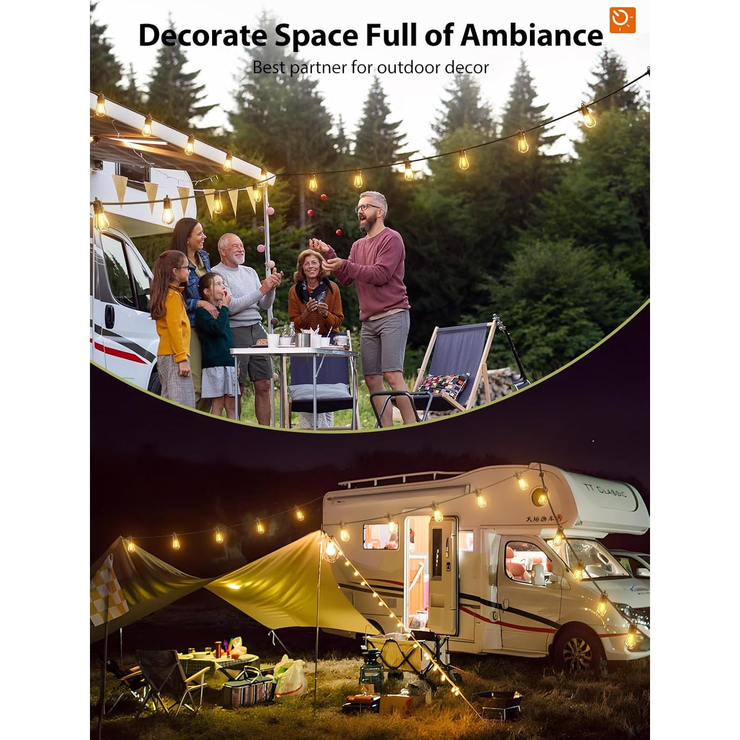 Luces de Cadena Solares KYY 54FT con Control Remoto y USB