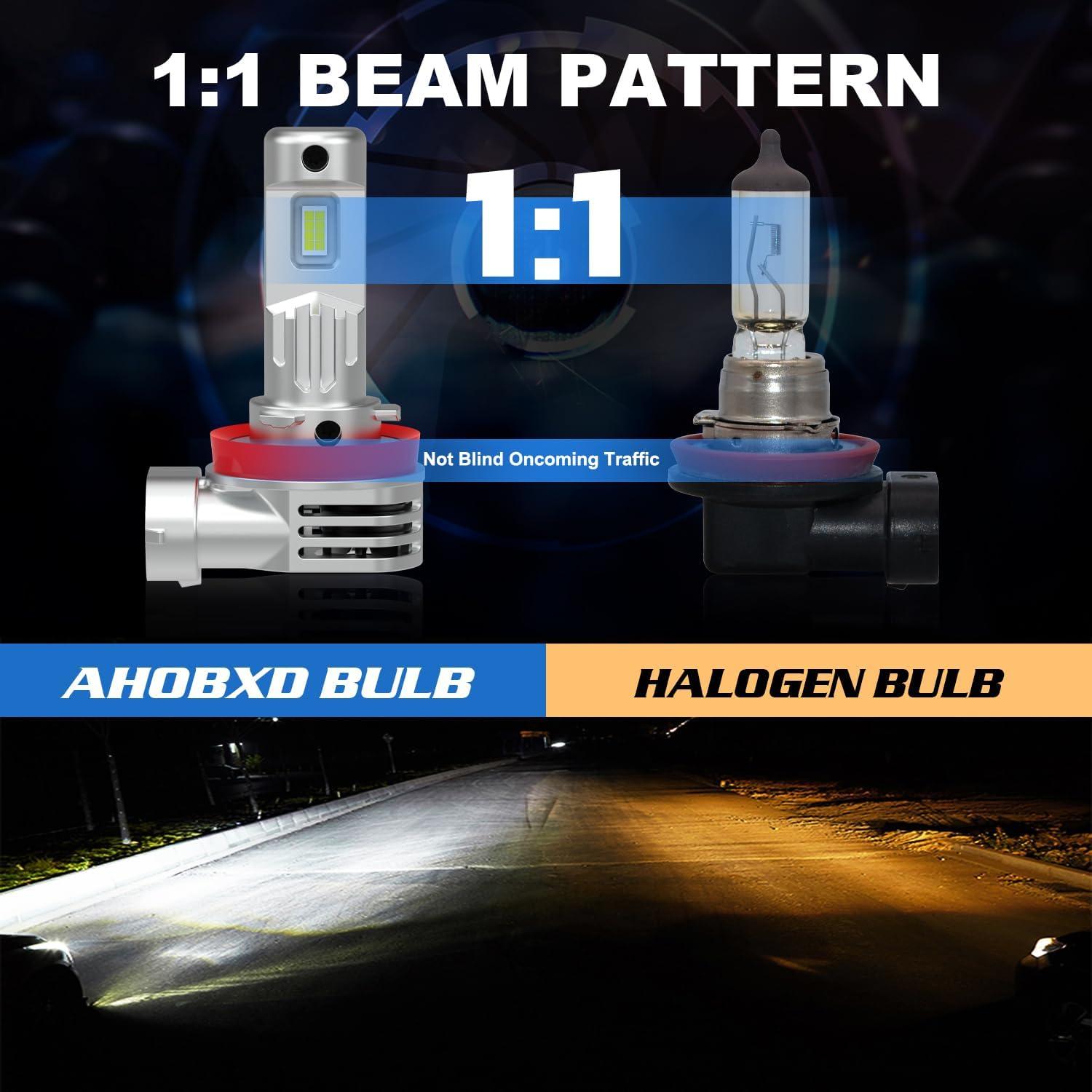 Bombillas H11 9005 AHOBXD 60000LM 80000h Vida Útil - Paquete de 4