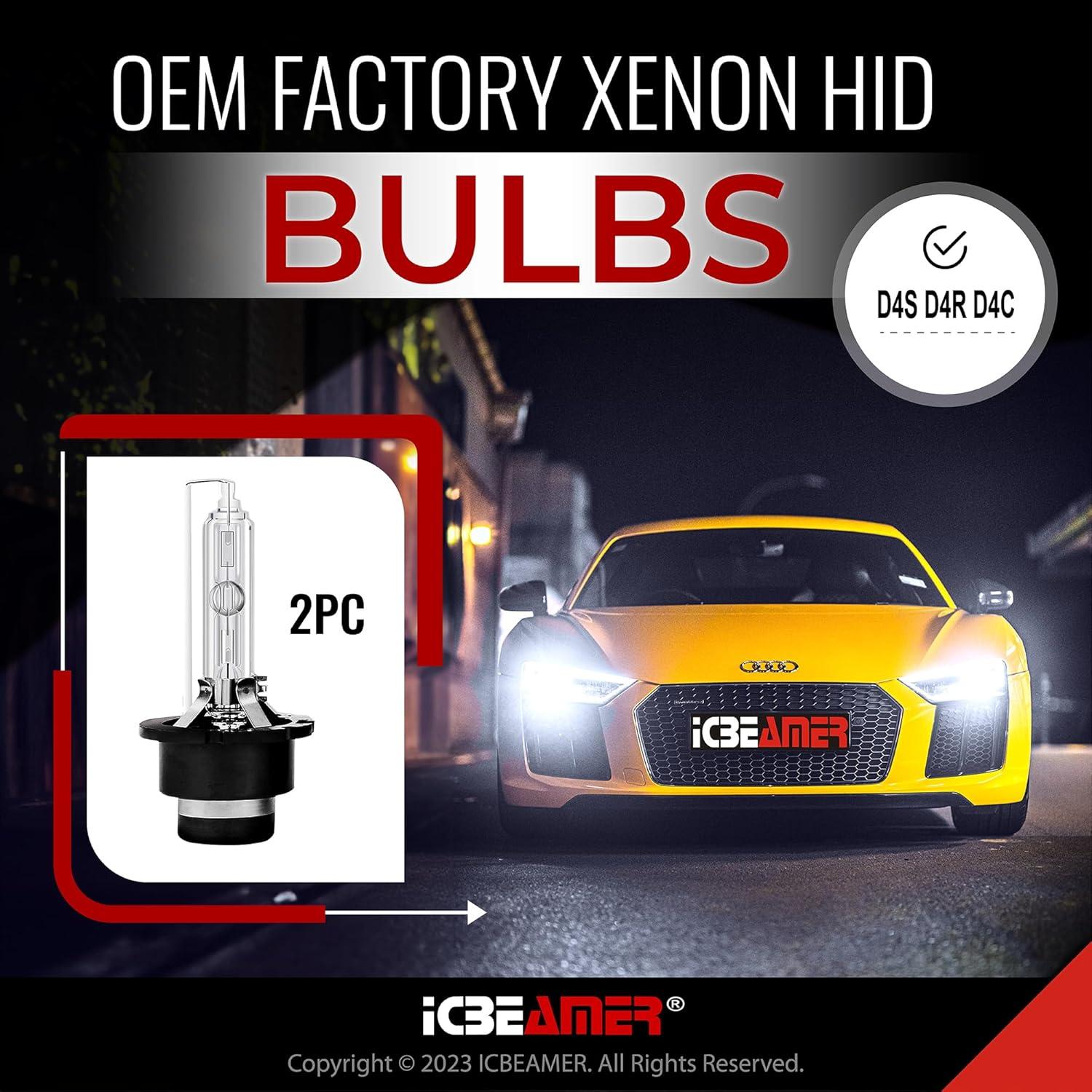Bombilla Xenón HID ICBEAMER D4S D4R 6000K 3580 Lúmenes