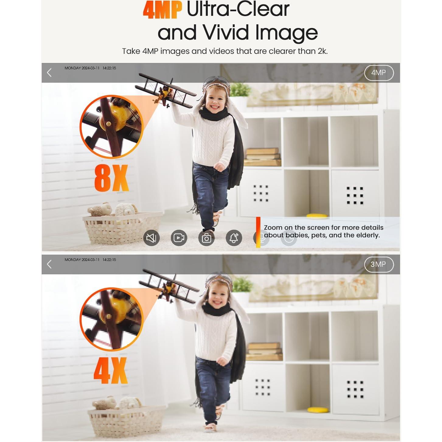 Cámara de Seguridad Interior Usogood D45 2.5K 360° WiFi