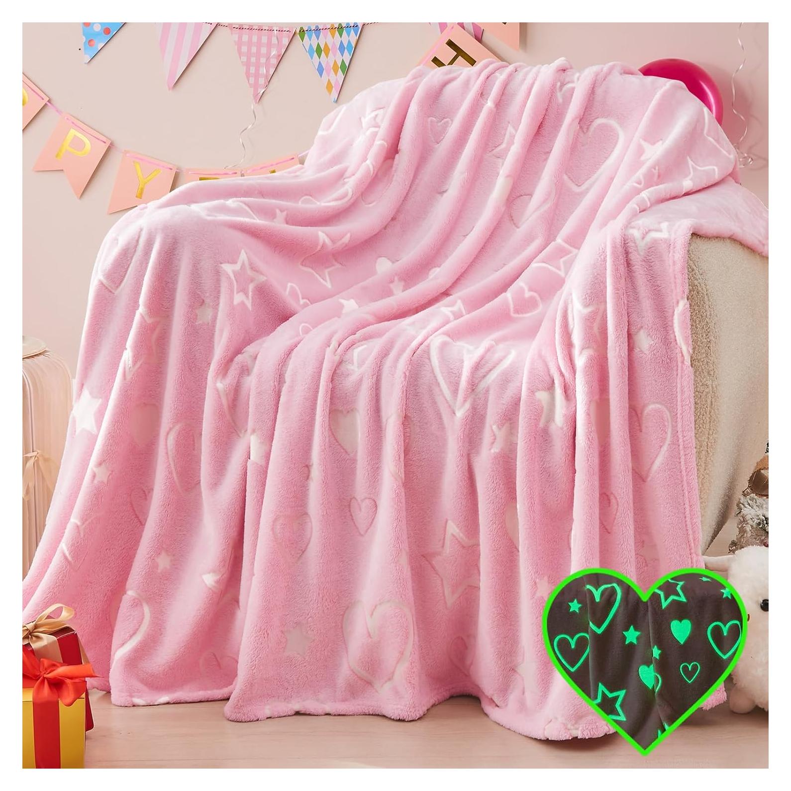 Manta Rosa Brillante inhand 101x152 cm para Niñas