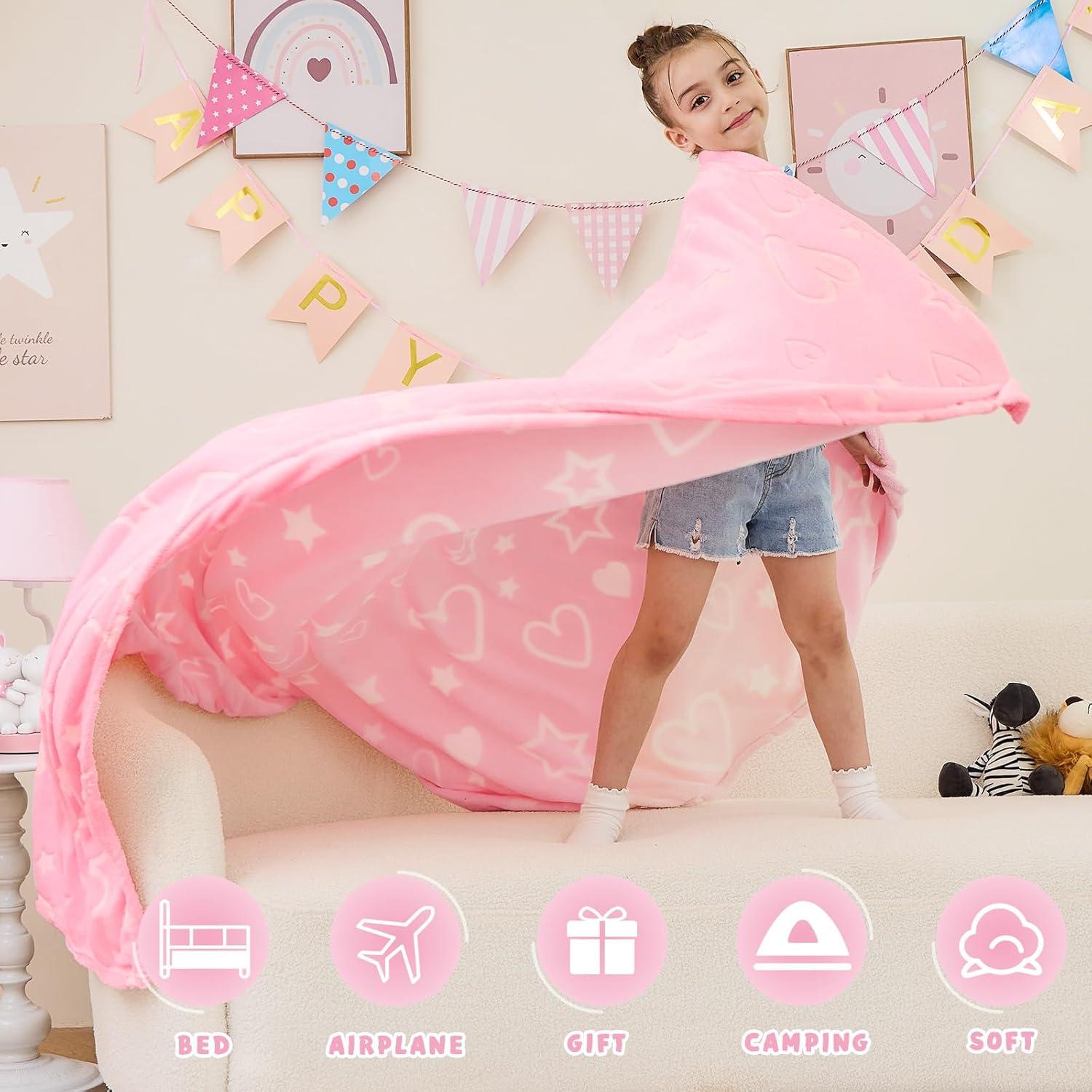 Manta Rosa Brillante inhand 101x152 cm para Niñas