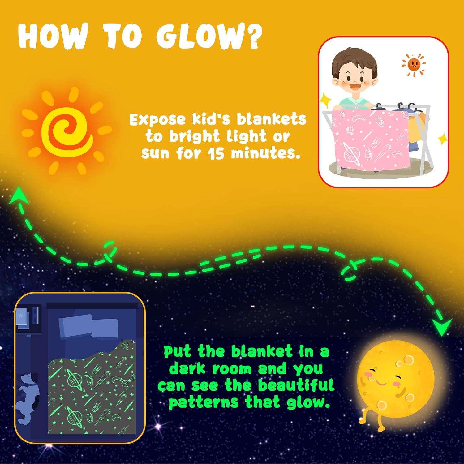 Manta Rosa Inhand 127x152 cm Brilla en la Oscuridad