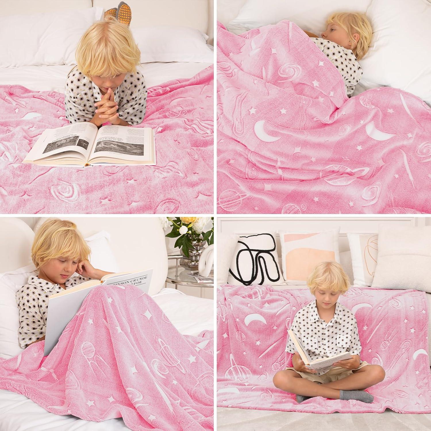 Manta Rosa Inhand 127x152 cm Brilla en la Oscuridad