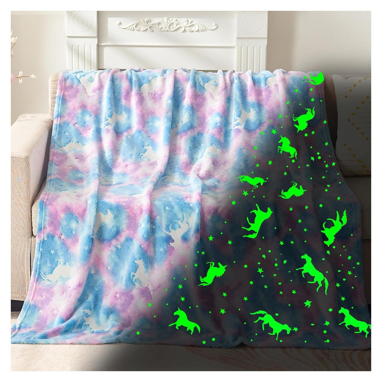 Manta de Unicornio Brillante Inhand 127x152 cm Azul