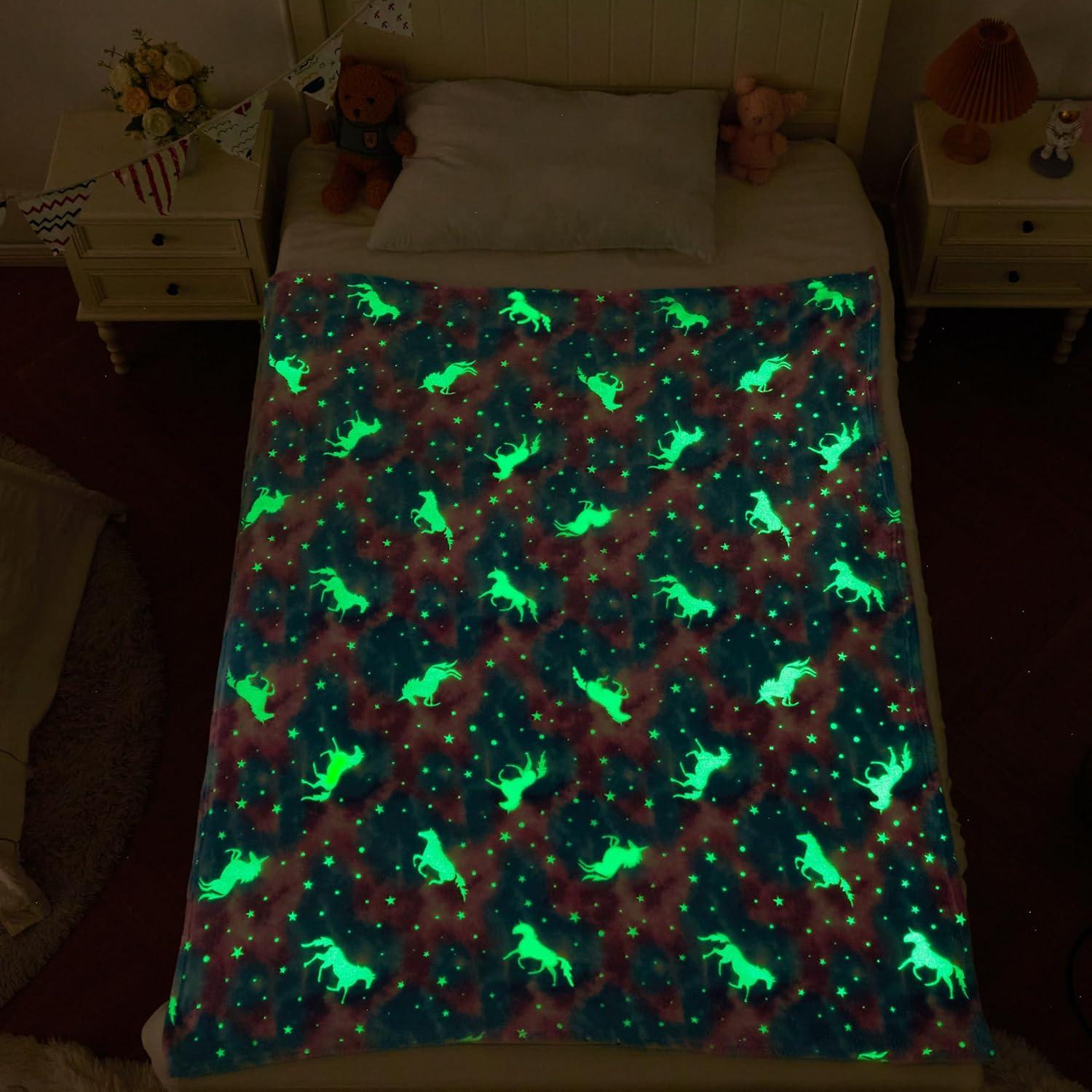 Manta de Unicornio Brillante Inhand 127x152 cm Azul