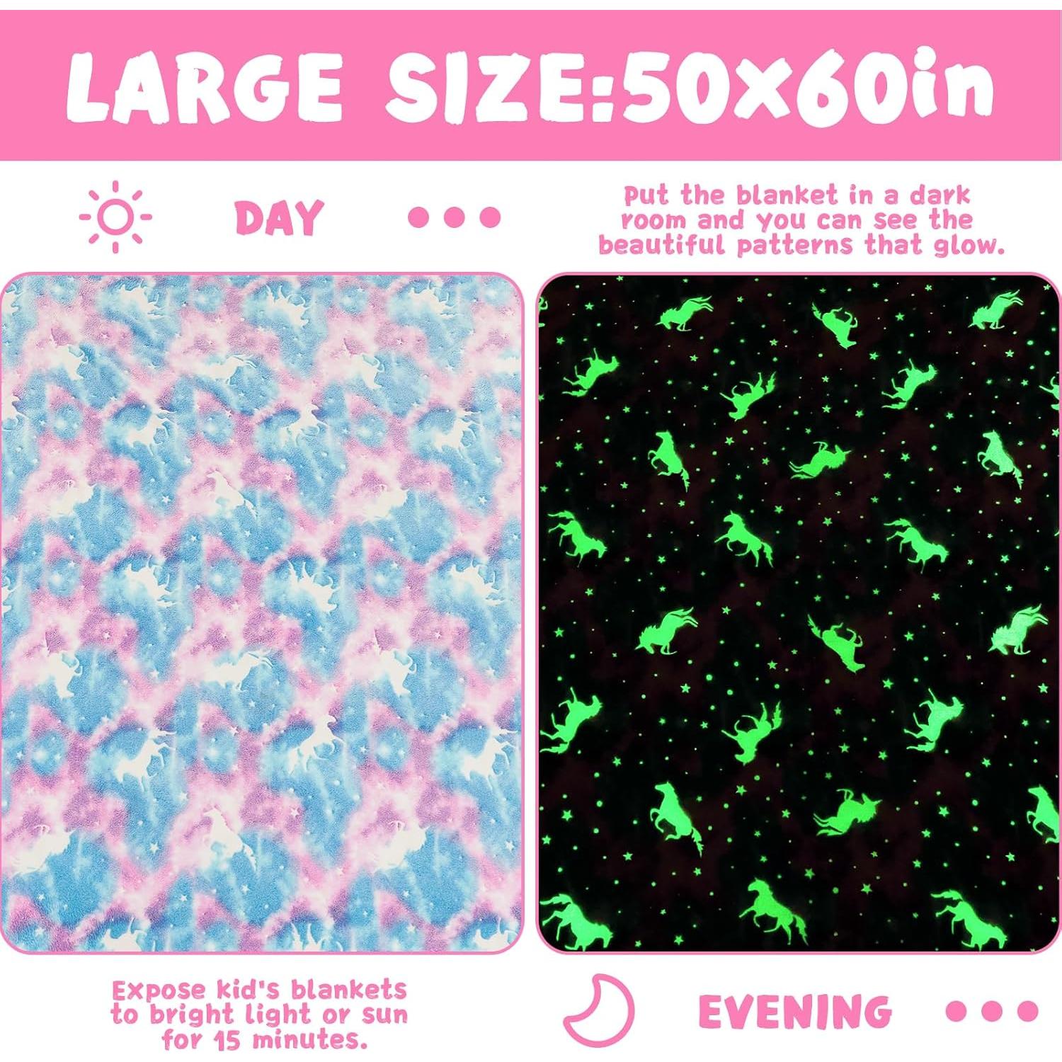 Manta de Unicornio Brillante Inhand 127x152 cm Azul