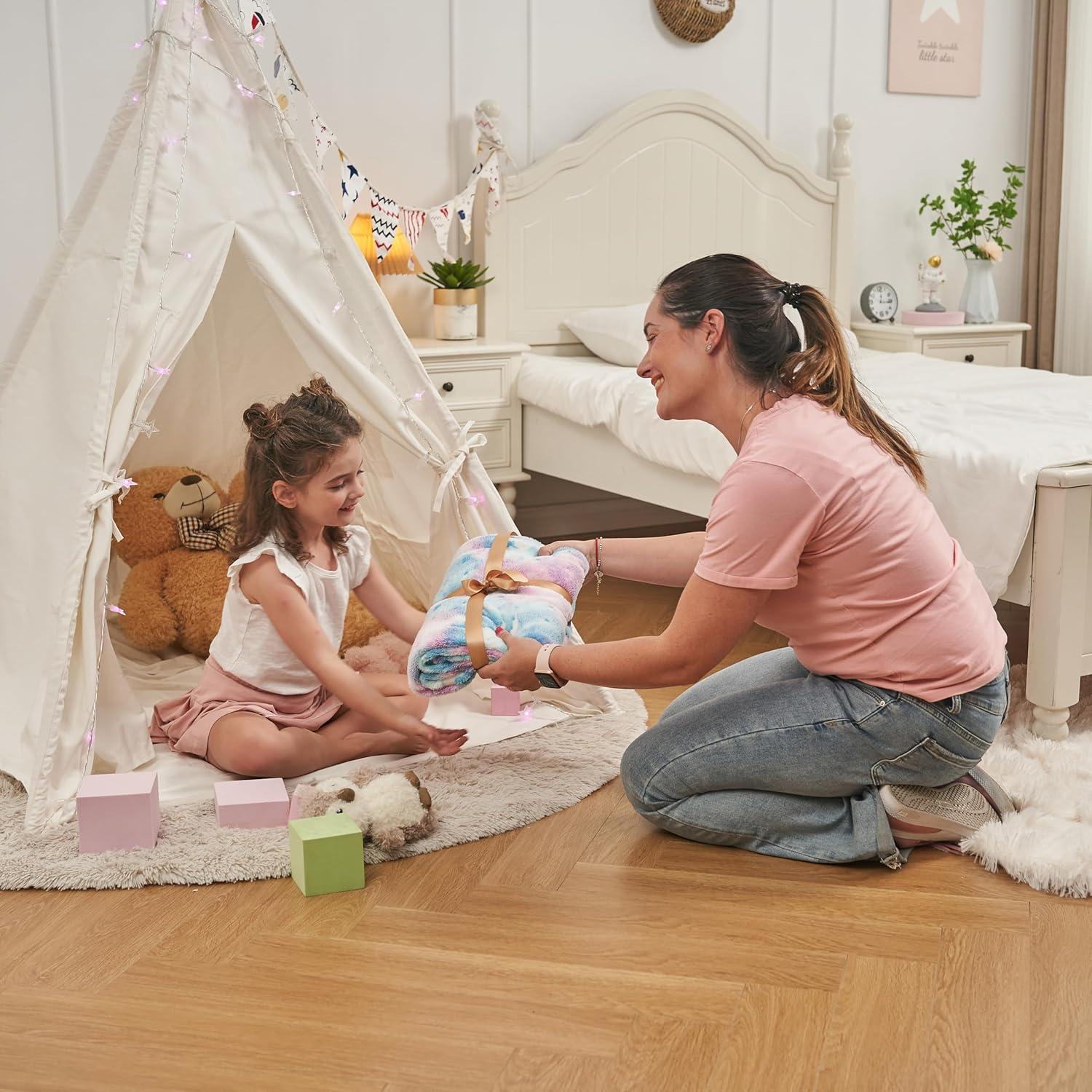 Manta de Unicornio Brillante Inhand 127x152 cm Azul