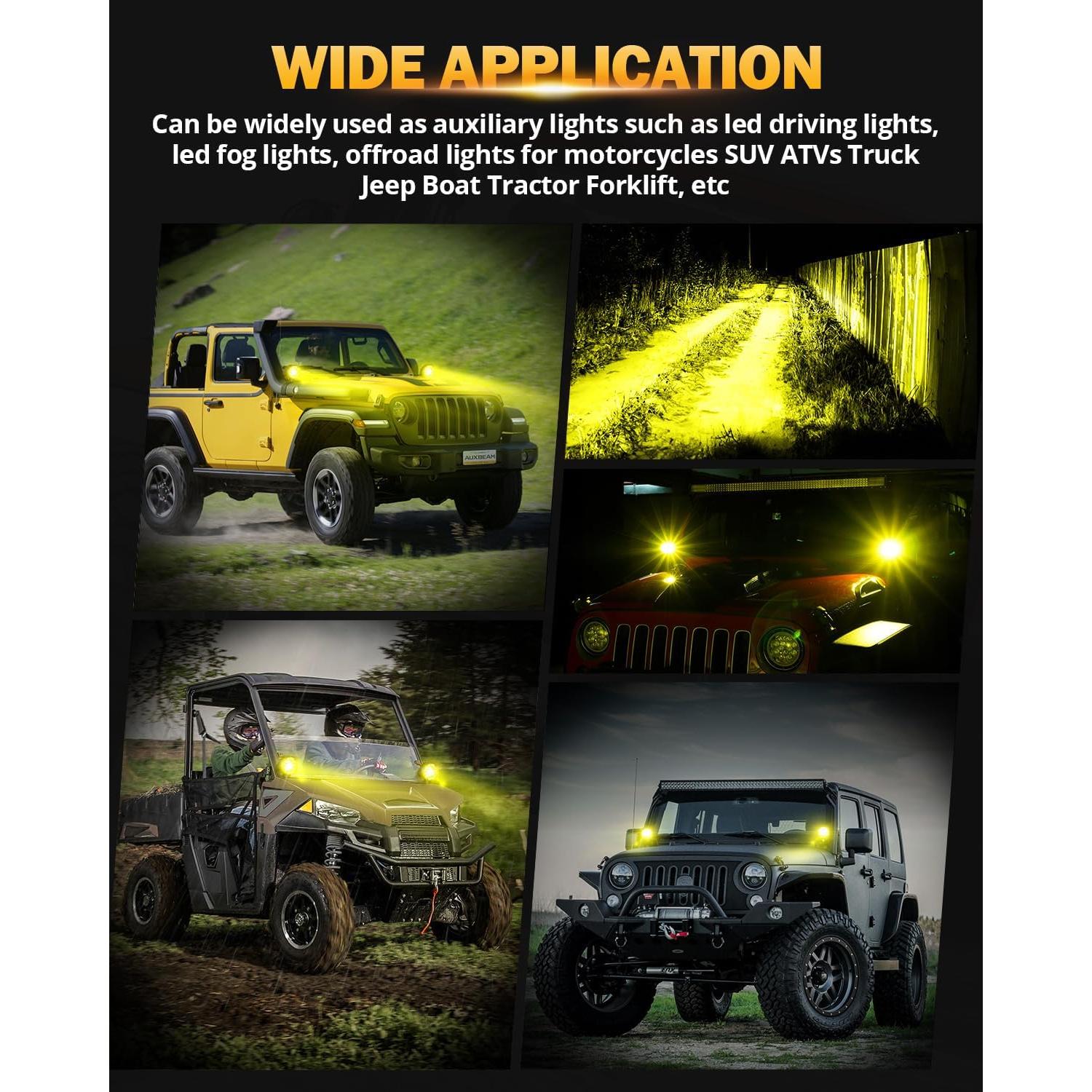 Luces LED Offroad Auxbeam 4" 90W Ámbar 9000LM 2PCS