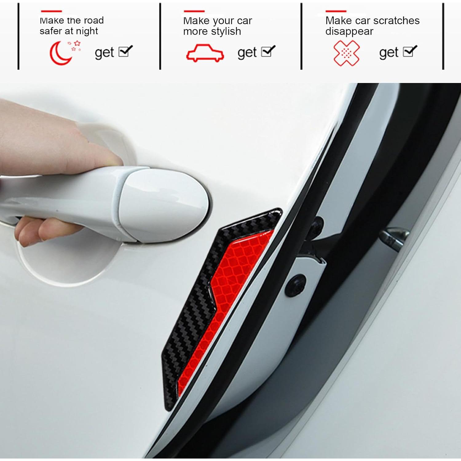 Calcomanías de Protección para Bordes de Puertas MOXRUQ 4 PCS Rojo