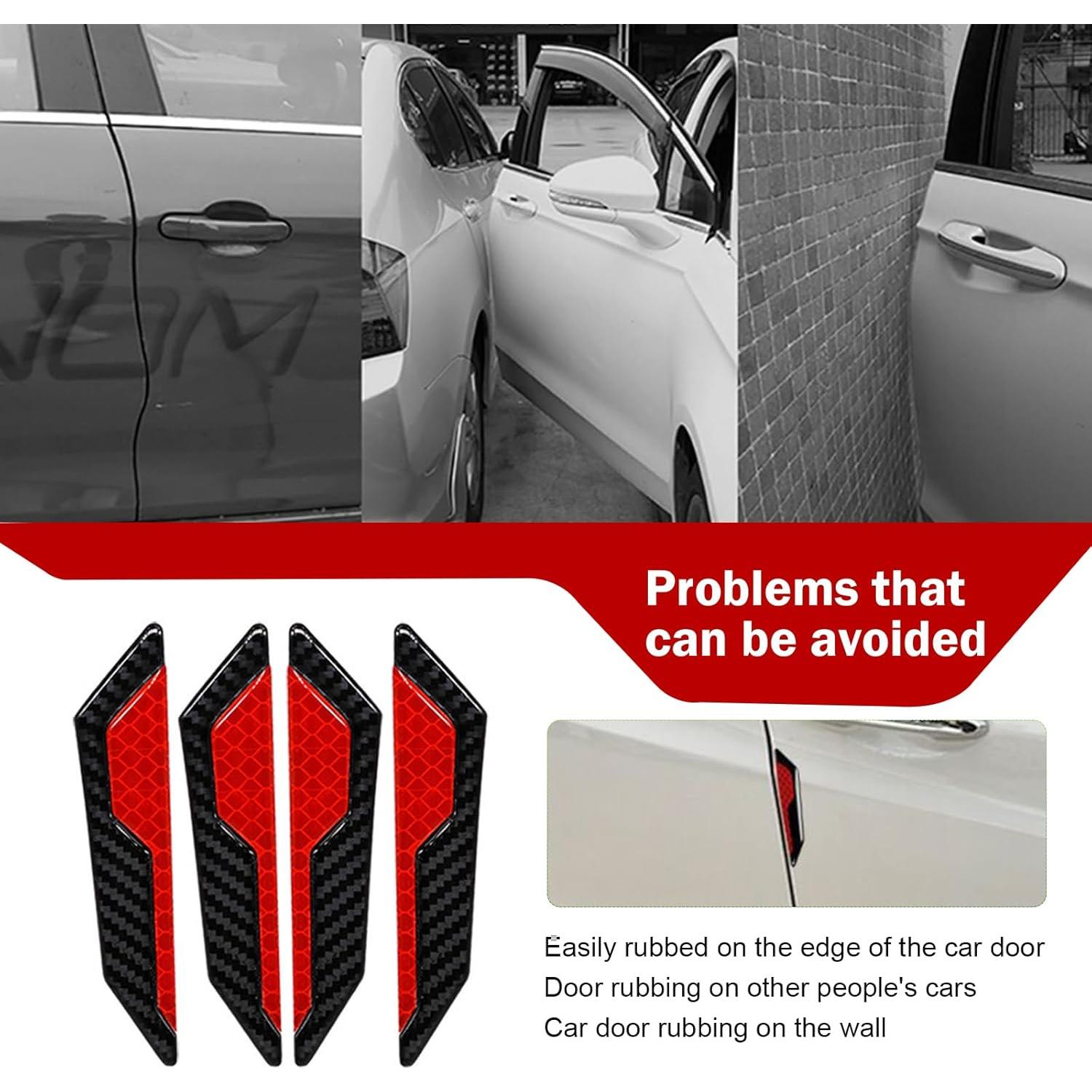 Calcomanías de Protección para Bordes de Puertas MOXRUQ 4 PCS Rojo