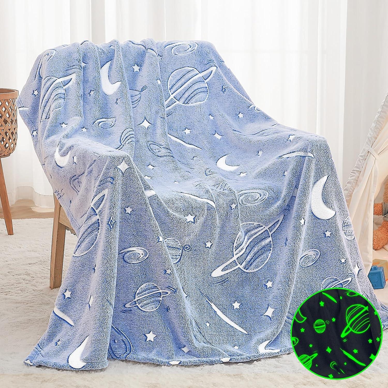 Manta Brillante inhand 130x150 cm Estrellas Azul para Niños