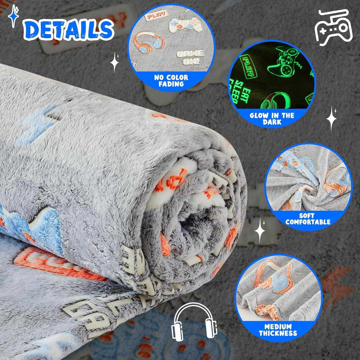 Manta que Brilla en la Oscuridad Inhand 127x152 cm Gris