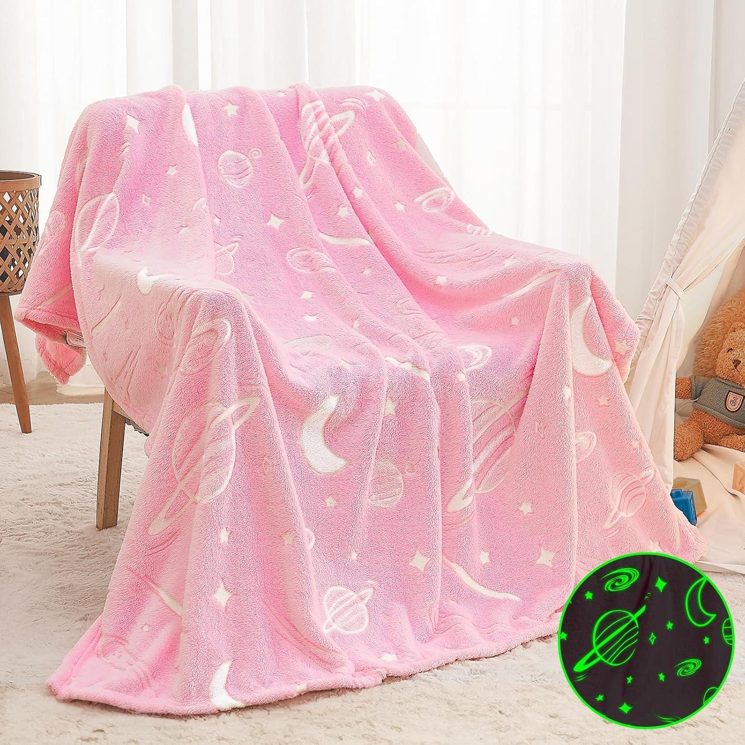 Manta Rosa Inhand 101x152 cm Brilla en la Oscuridad