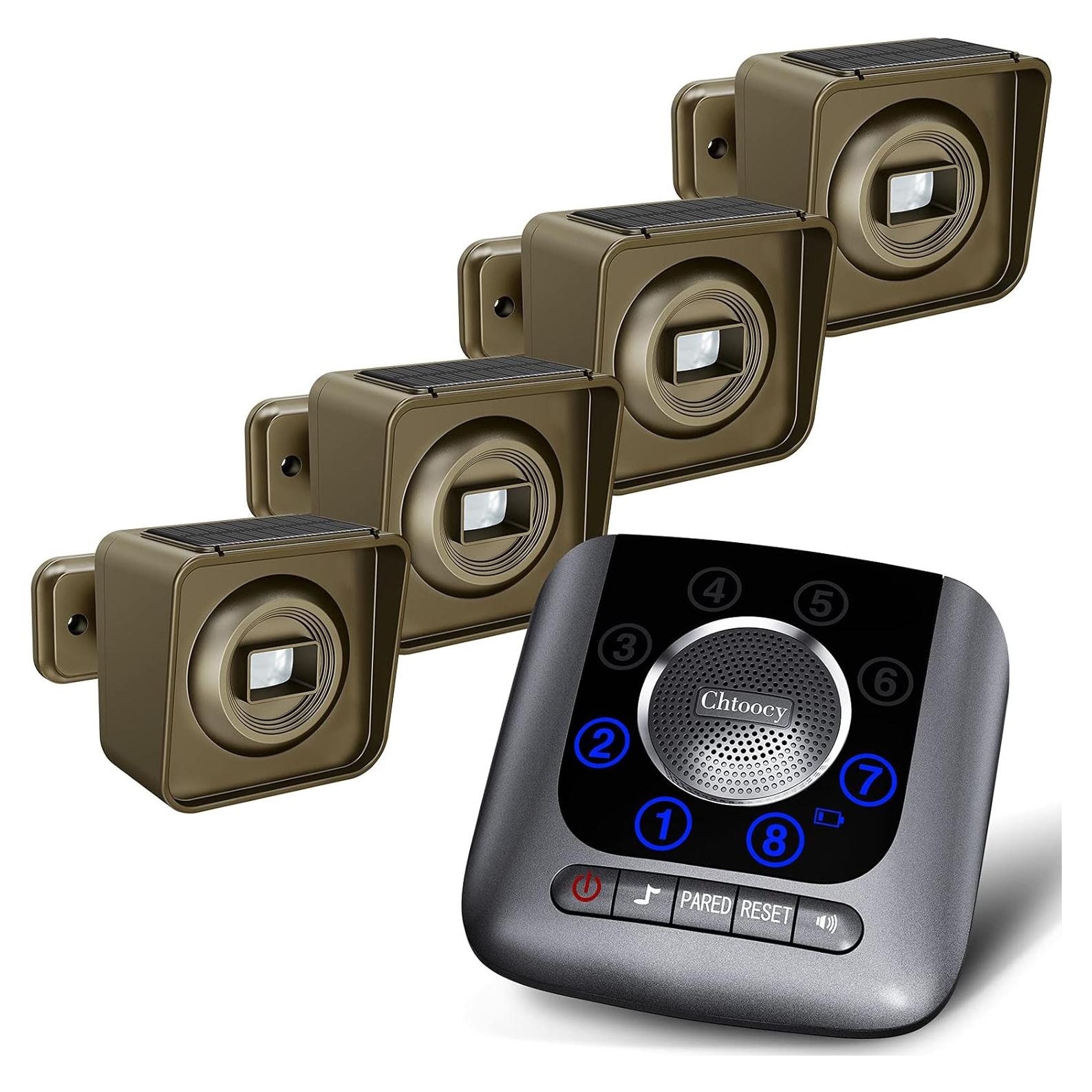 Alarma Solar Inalámbrica Chtoocy con 4 Sensores y Receptor