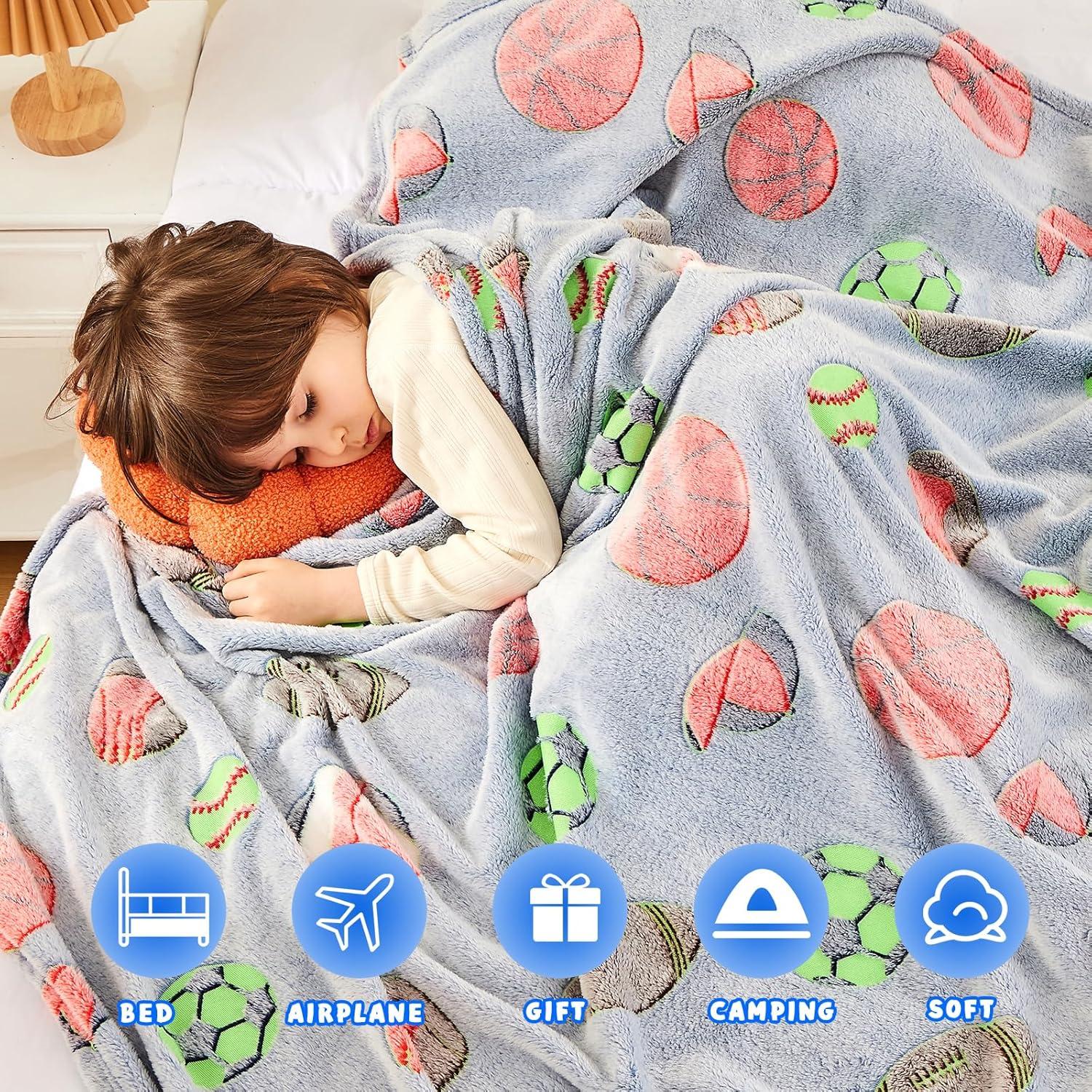 Manta de Fútbol Inhand Azul Brillante 127x152 cm Suave