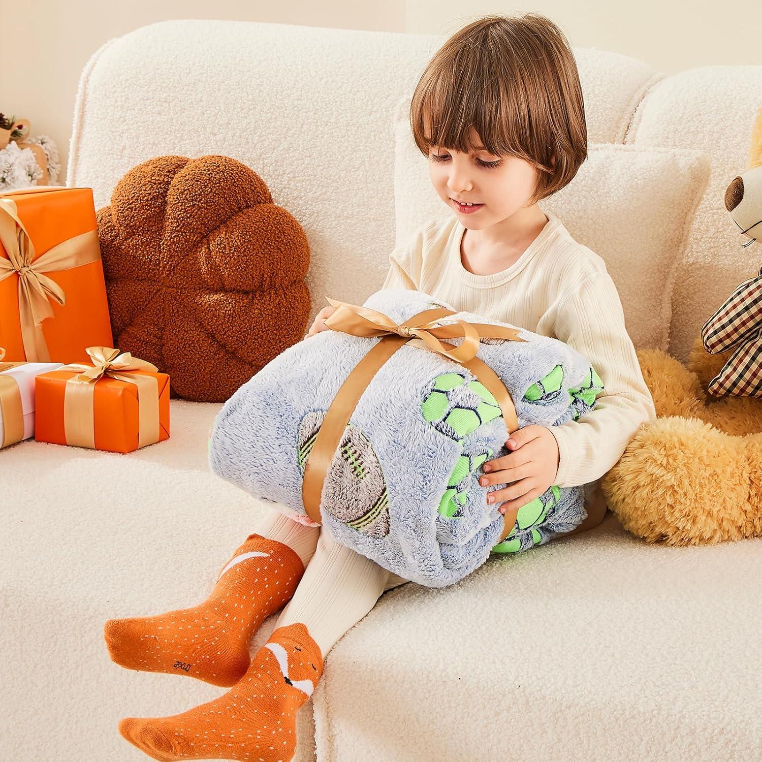 Manta de Fútbol Inhand Azul Brillante 127x152 cm Suave