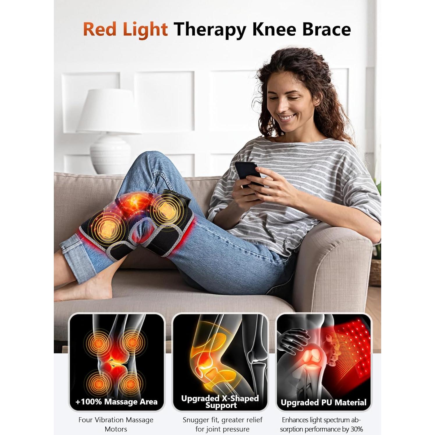 Férula de Rodilla RELEXNOW con Luz Roja y Masaje Inalámbrico