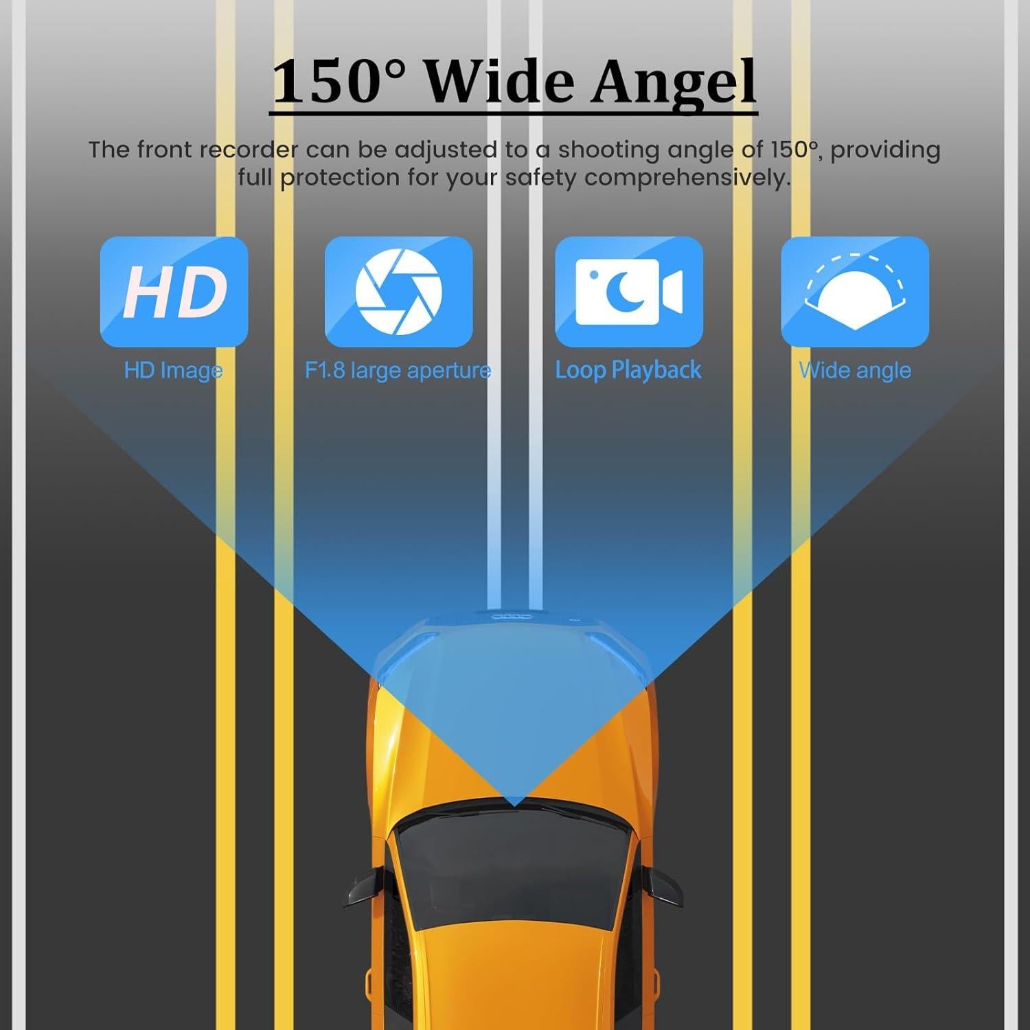 Cámara Doble para Auto NHOPEEW 1080P Pantalla Táctil 3.9cm