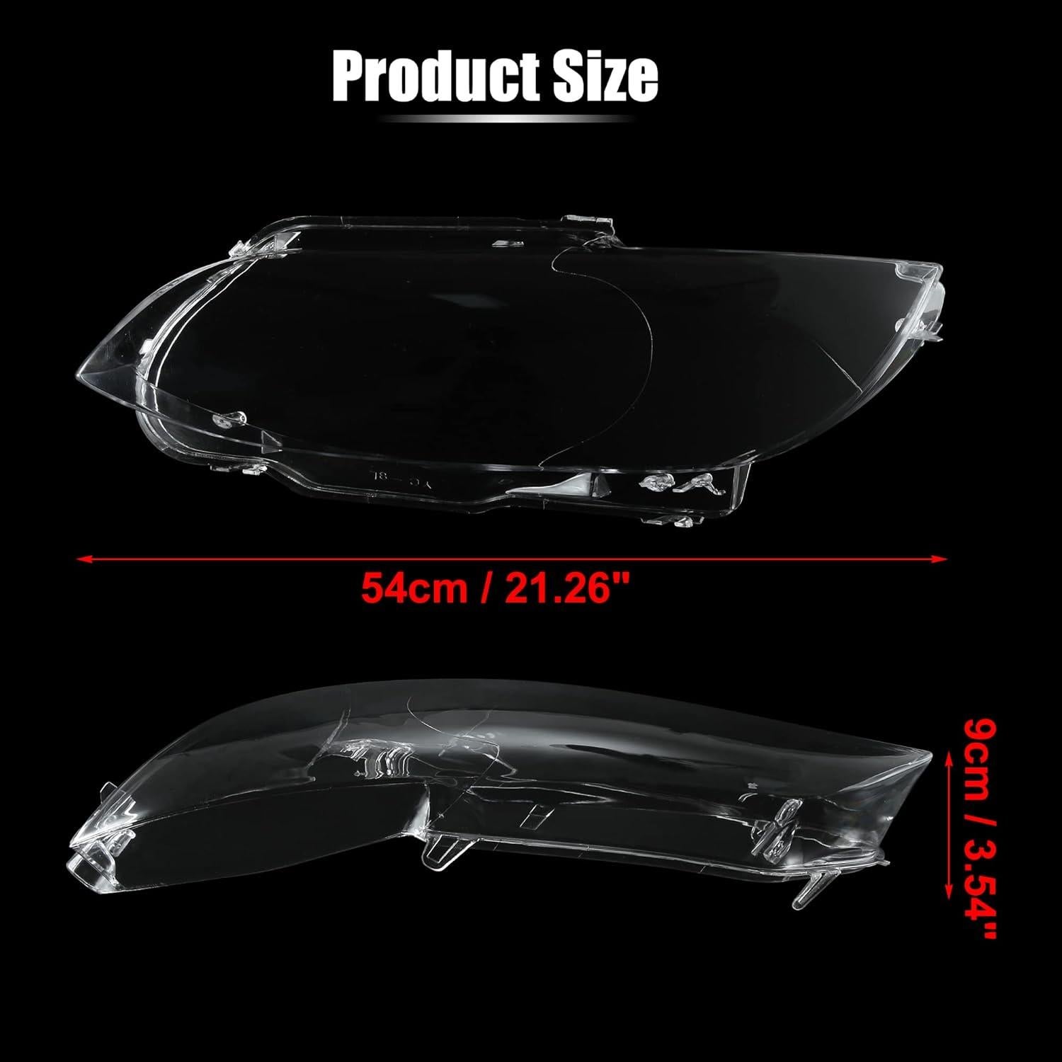 Cubierta de Lente de Faro Frontal X AUTOHAUX para BMW M3 2008-2013