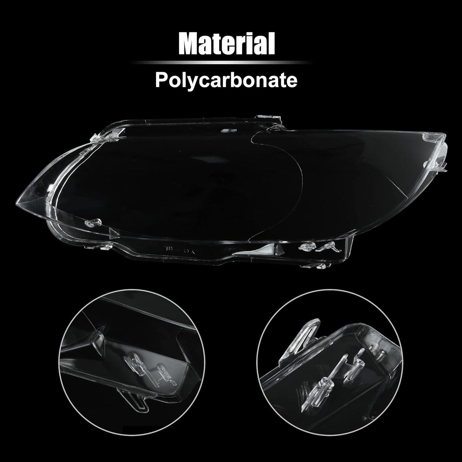 Cubierta de Lente de Faro Frontal X AUTOHAUX para BMW M3 2008-2013