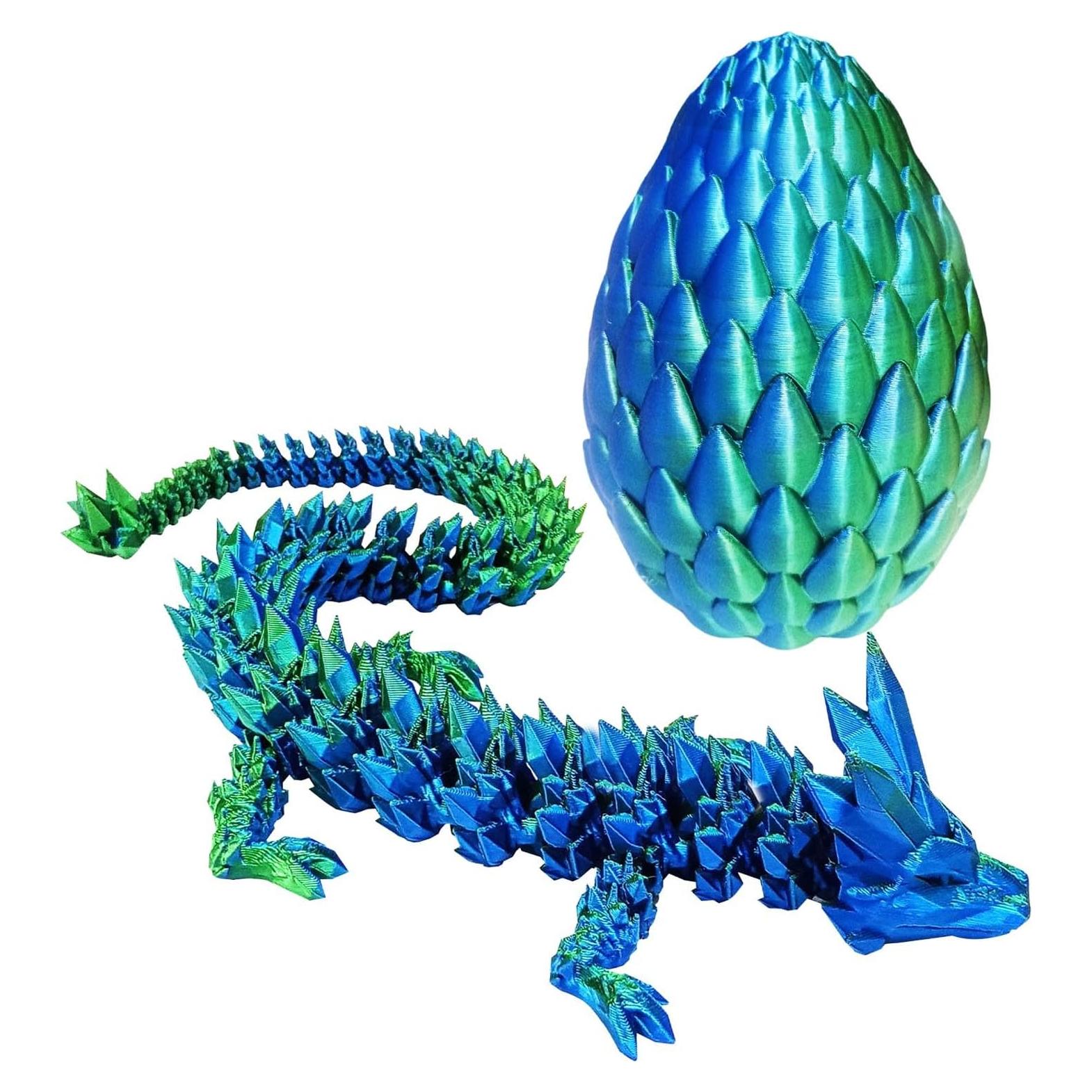 Huevo de Dragón 3D Qxbuhe 30 cm Decoración Escritorio Cian