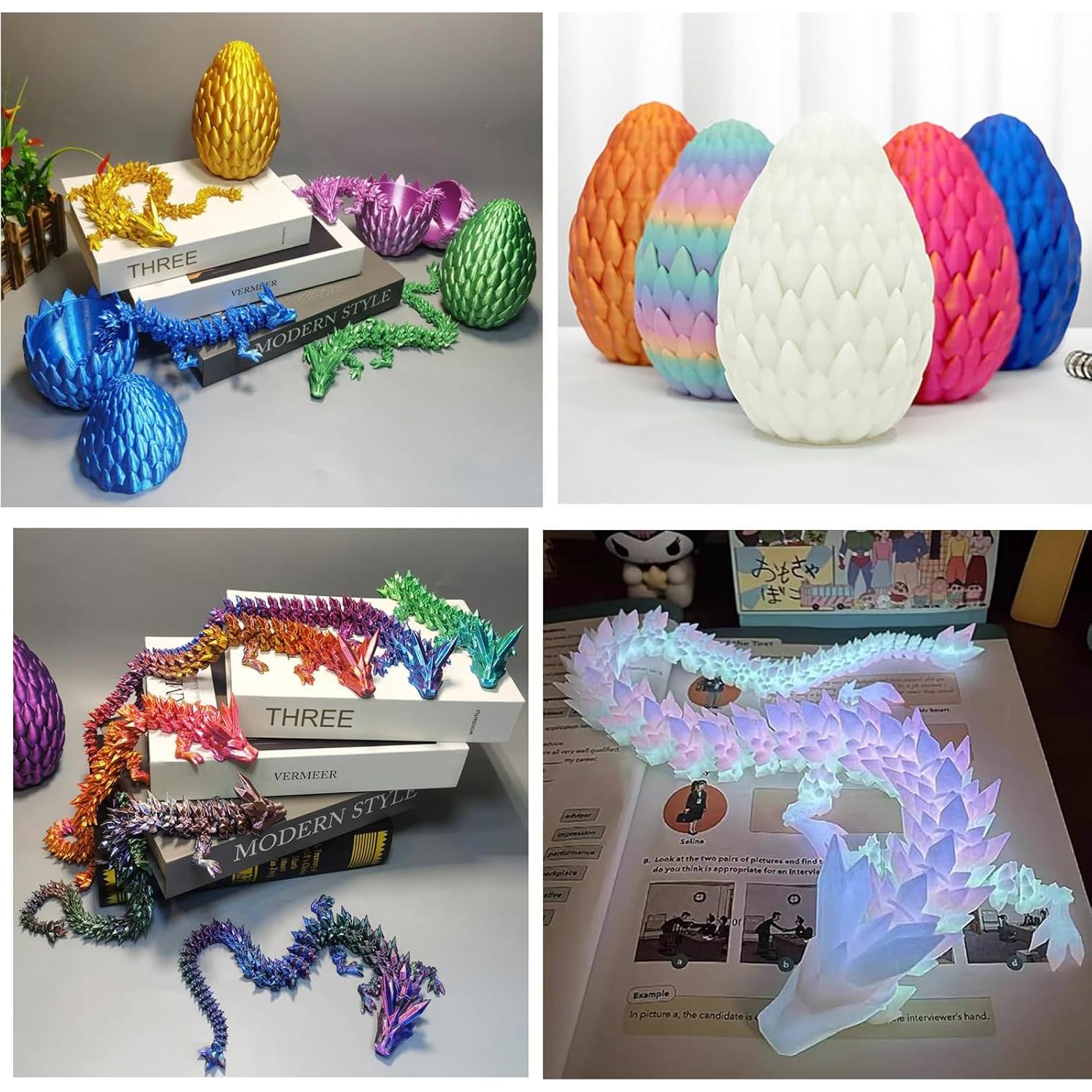 Huevo de Dragón 3D Qxbuhe 30 cm Rosa Colorido Decoración