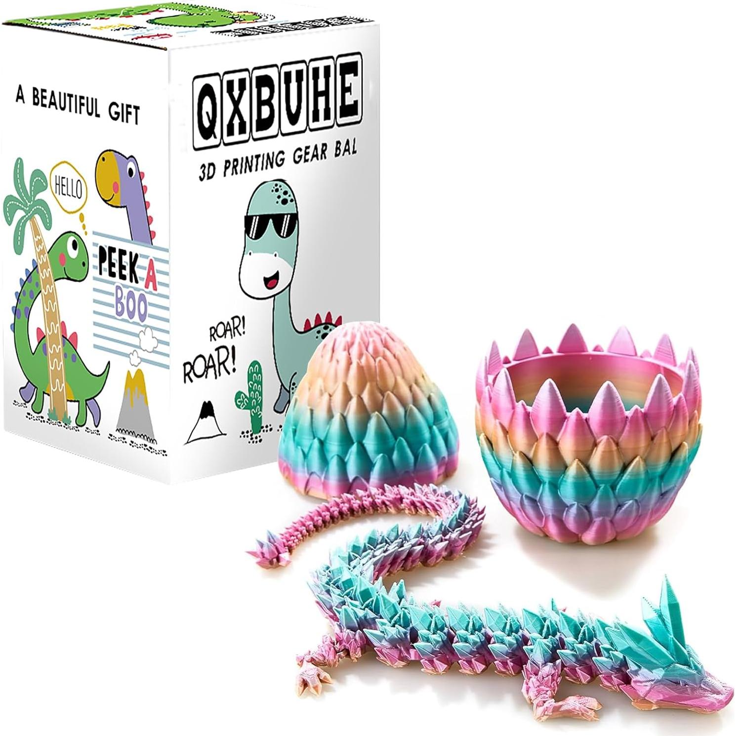 Huevo de Dragón 3D Qxbuhe 30 cm Decoración Arcoíris