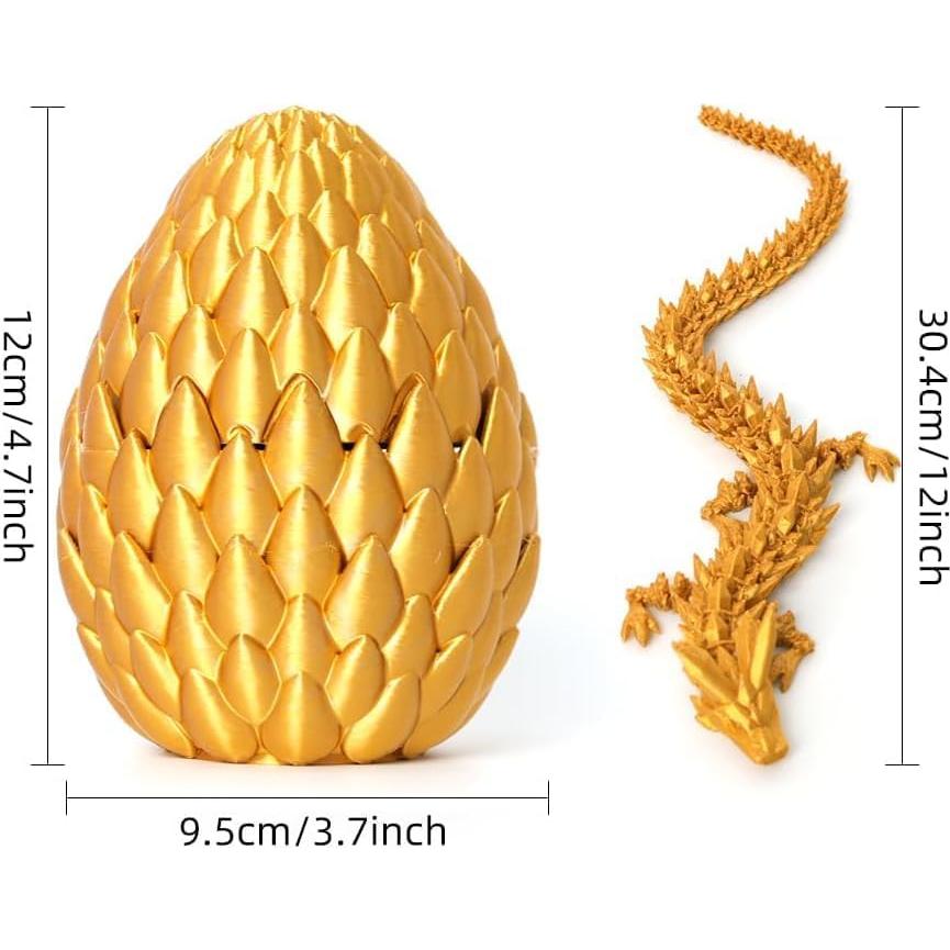 Huevo de Dragón 3D Qxbuhe 30 cm Amarillo Decoración