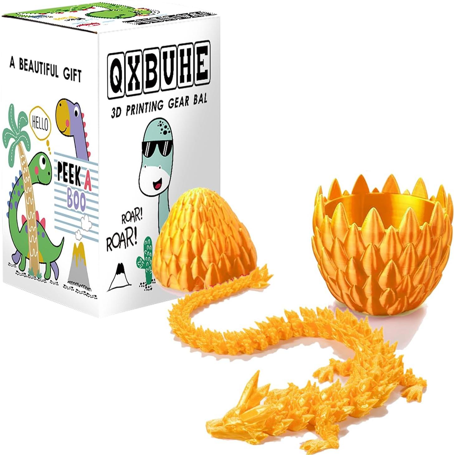 Huevo de Dragón 3D Qxbuhe 30 cm Amarillo Decoración