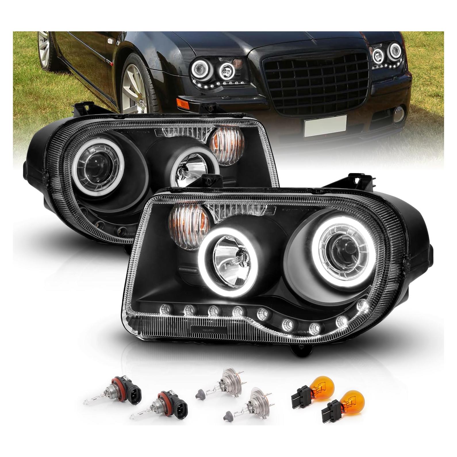 Faros Halógenos Proyector AmeriLite para Chrysler 300C 2005-2009