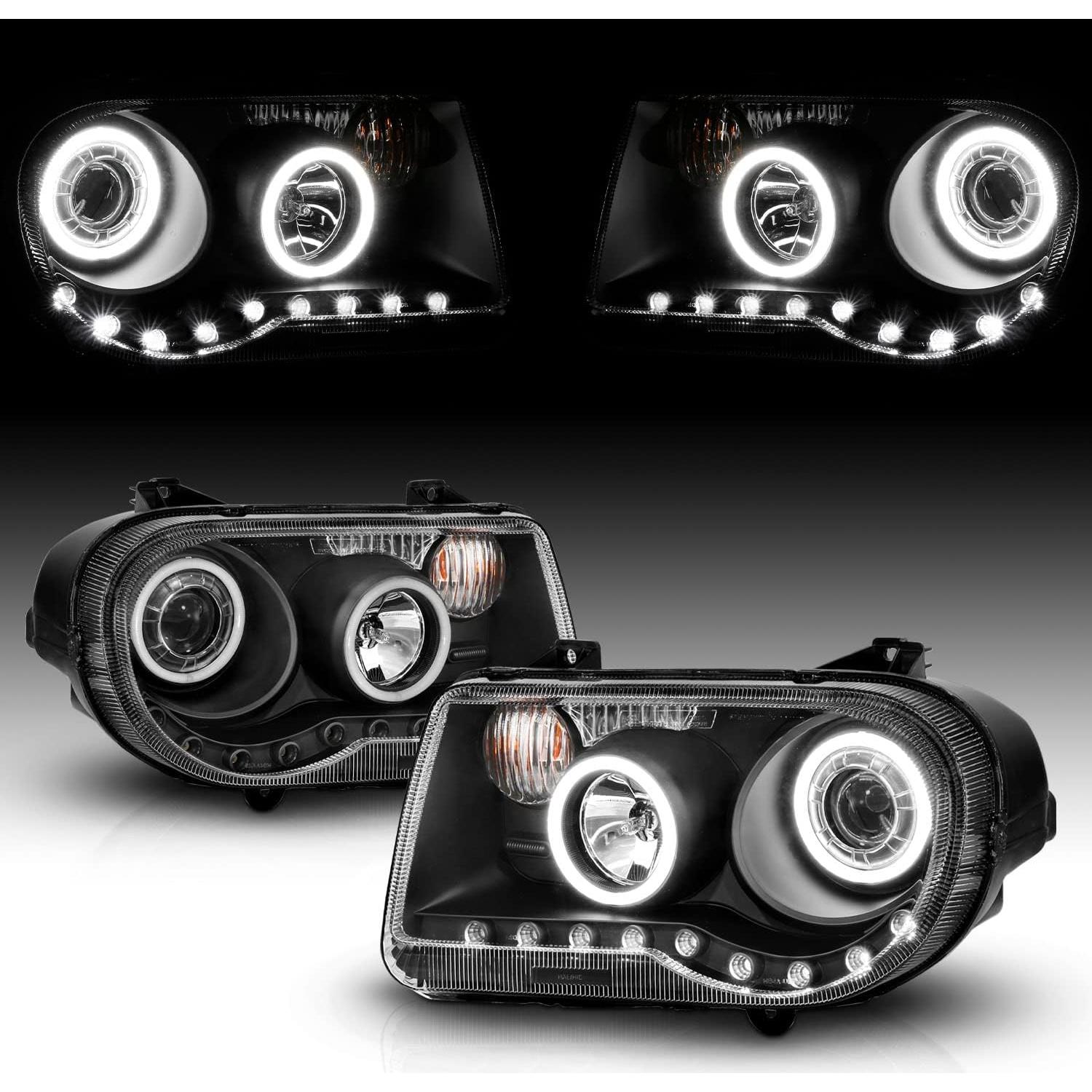 Faros Halógenos Proyector AmeriLite para Chrysler 300C 2005-2009